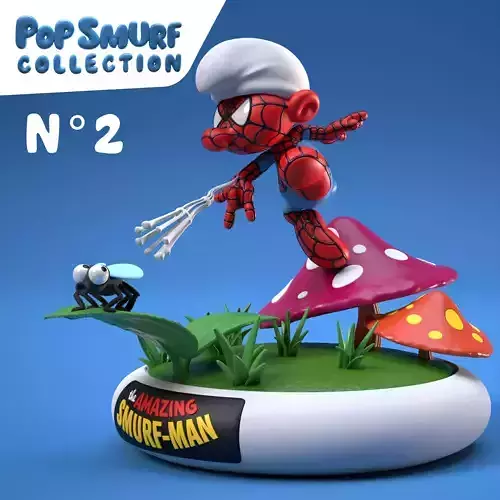 Spider Smurf Pop Smurf Collection 3D print model 3D print model
