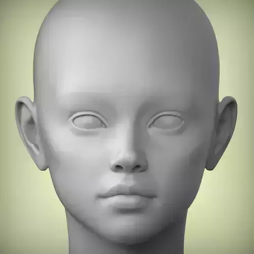 50 3D HEAD FACE FEMALE CHARACTER TEENAGER