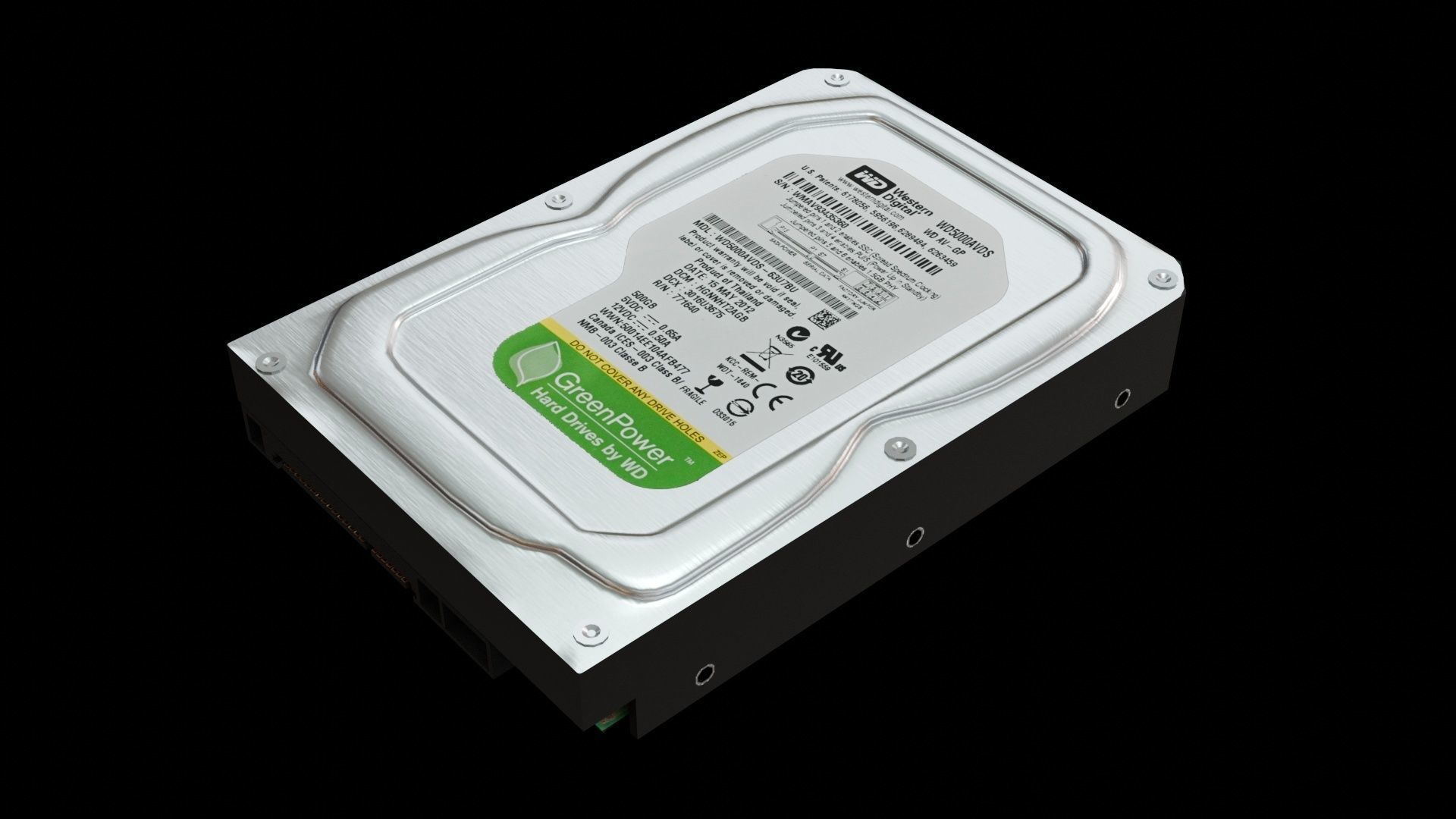 Hard Disk Drive WD Low-poly 3D model_2