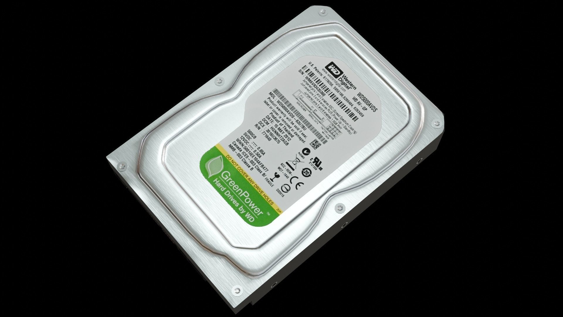 Hard Disk Drive WD Low-poly 3D model_1