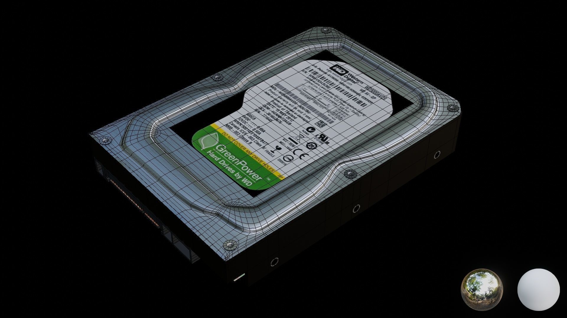 Hard Disk Drive WD Low-poly 3D model_20