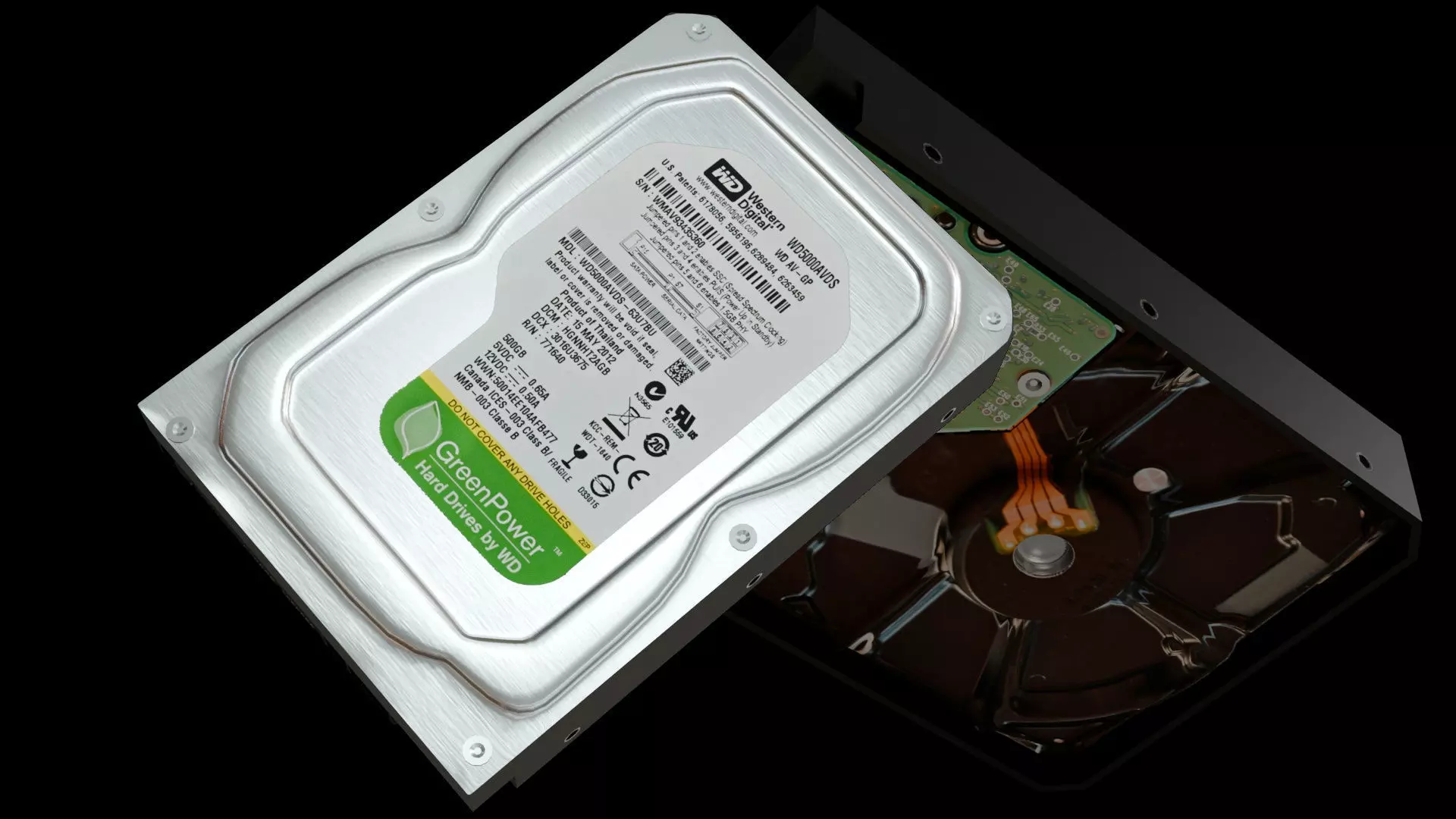 Hard Disk Drive WD Low-poly 3D model_0