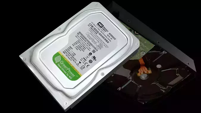 Hard Disk Drive WD Low-poly 3D model