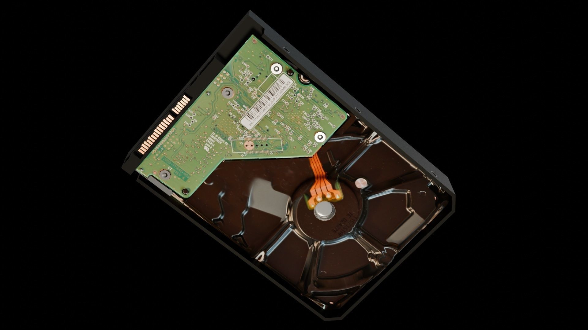 Hard Disk Drive WD Low-poly 3D model_6