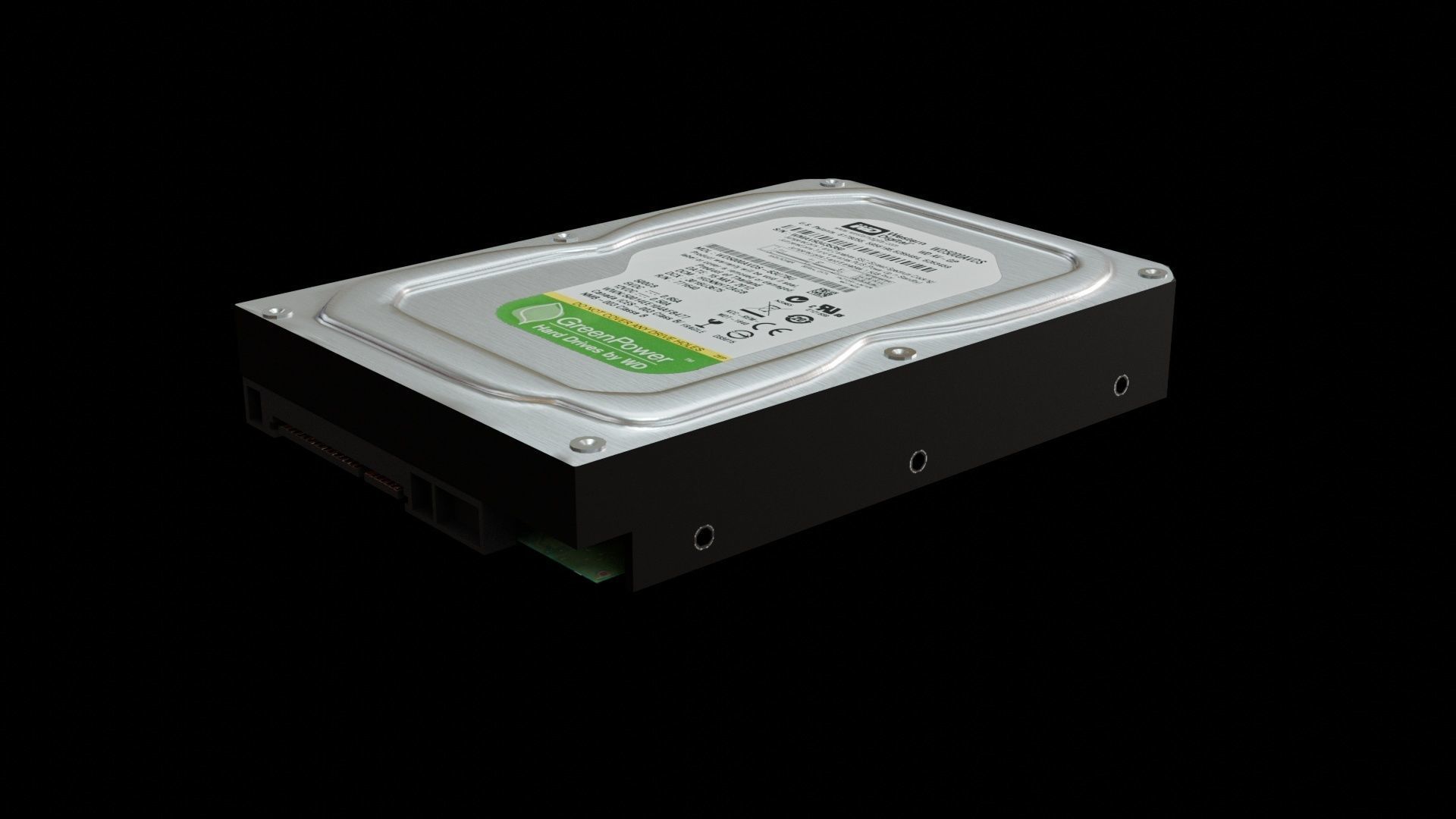 Hard Disk Drive WD Low-poly 3D model_3