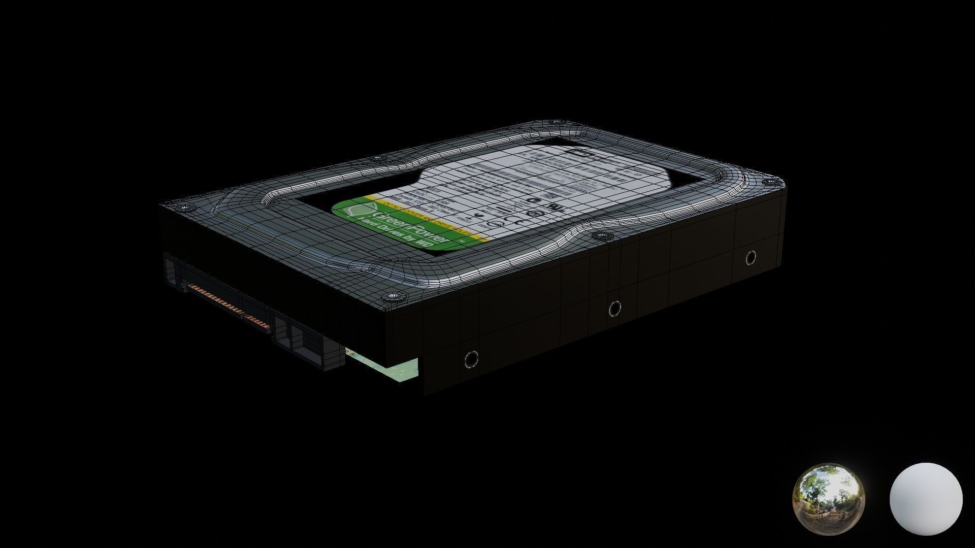 Hard Disk Drive WD Low-poly 3D model_21