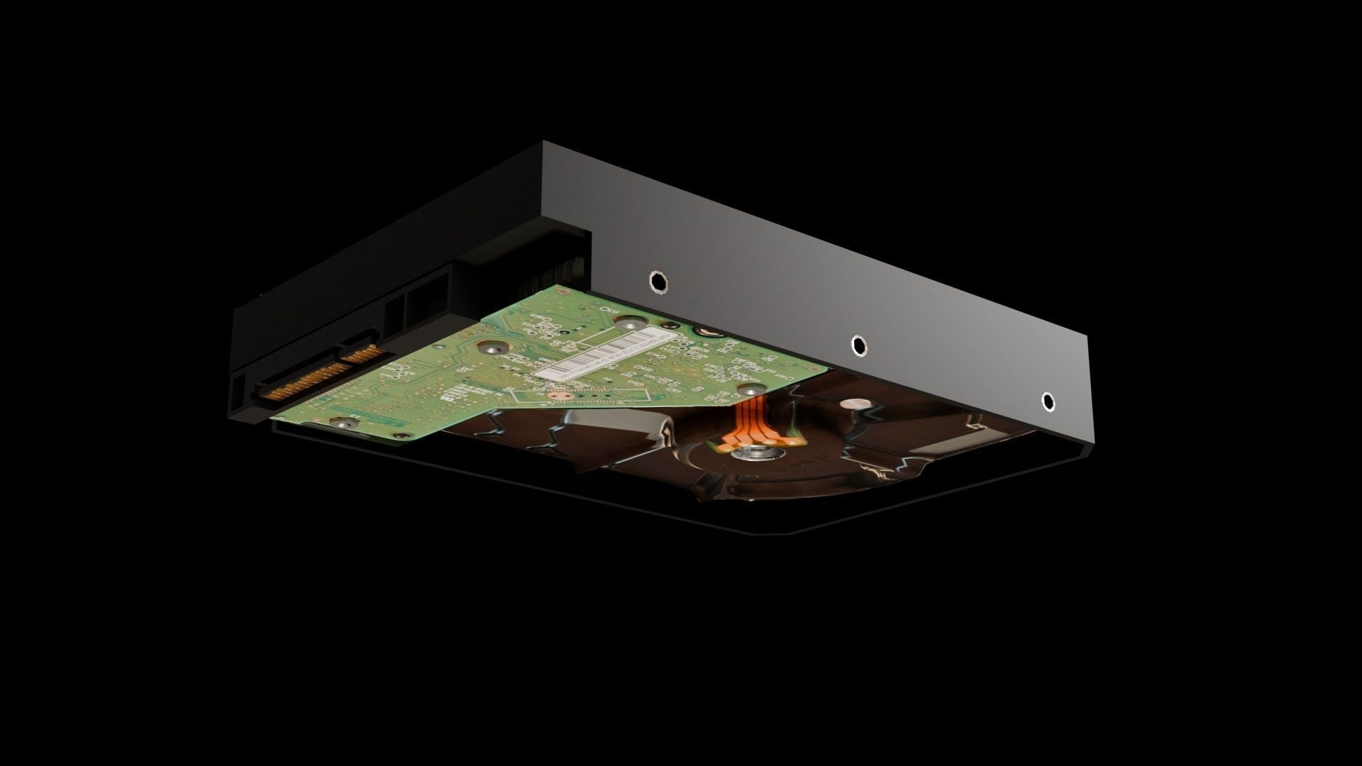 Hard Disk Drive WD Low-poly 3D model_4