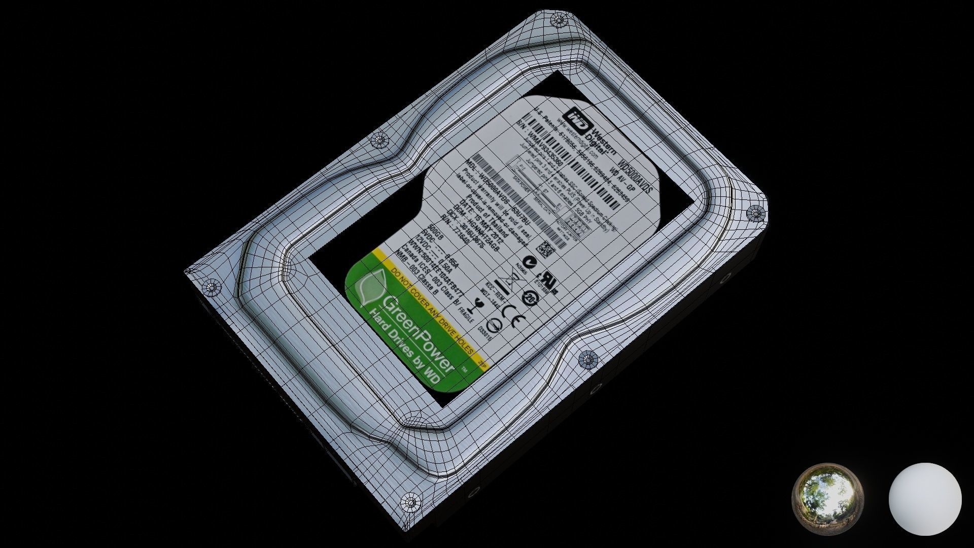 Hard Disk Drive WD Low-poly 3D model_19
