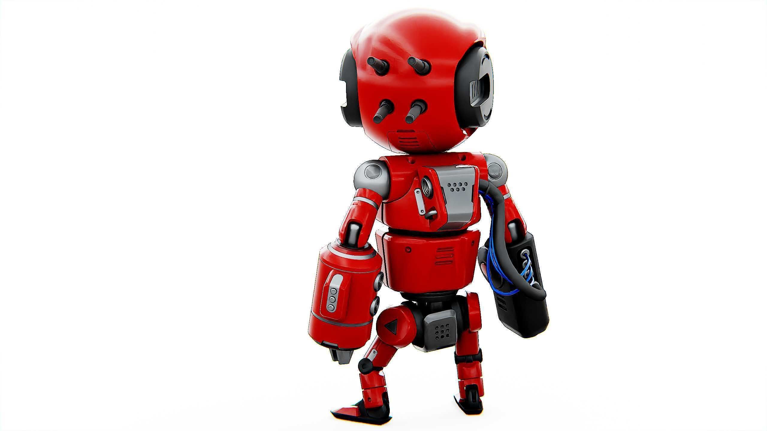 INDUSTRIAL BOT V-2 Rigged for Unreal Engine - Unity - MIXAMO 3D model_13