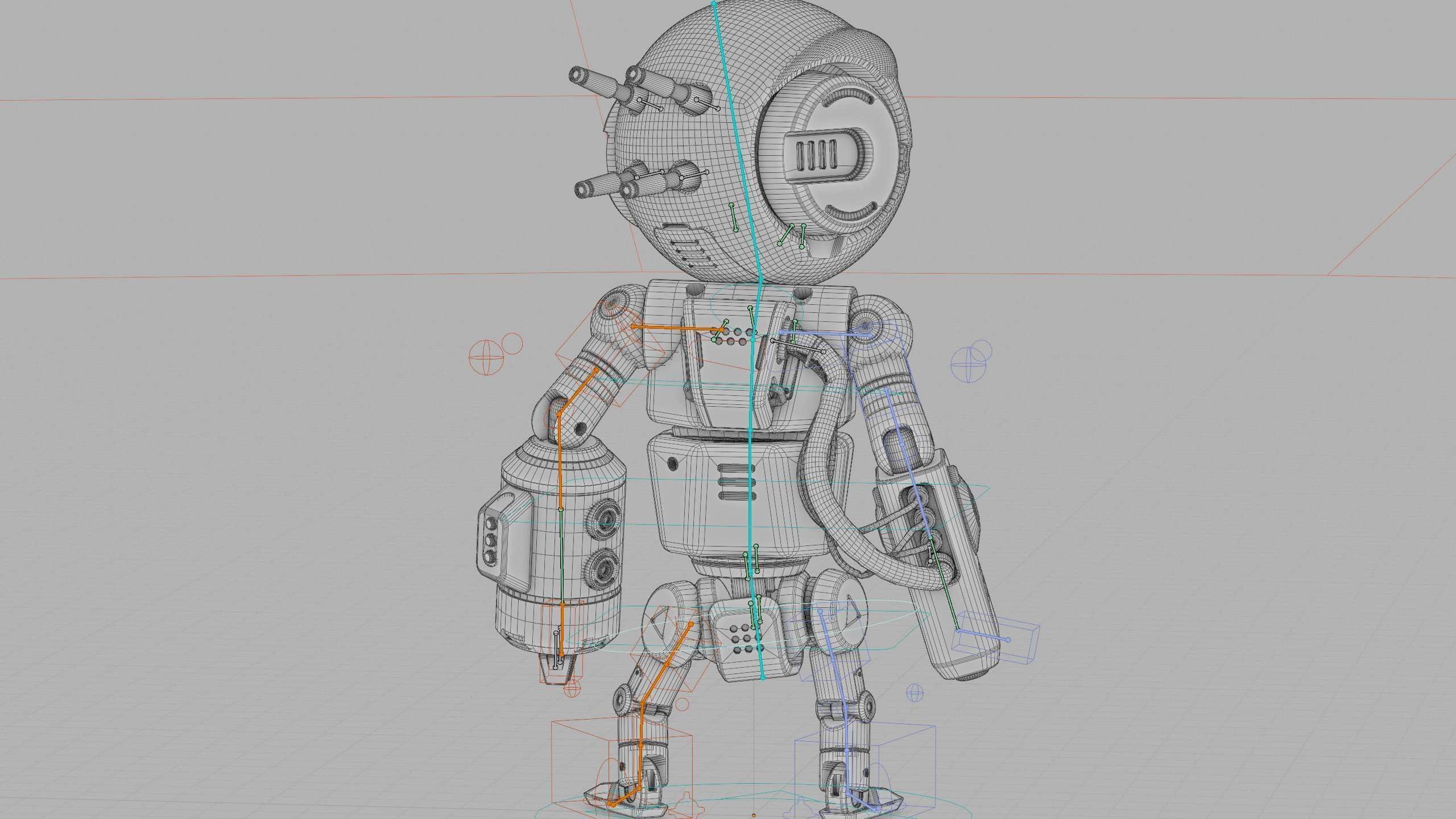 INDUSTRIAL BOT V-2 Rigged for Unreal Engine - Unity - MIXAMO 3D model_41