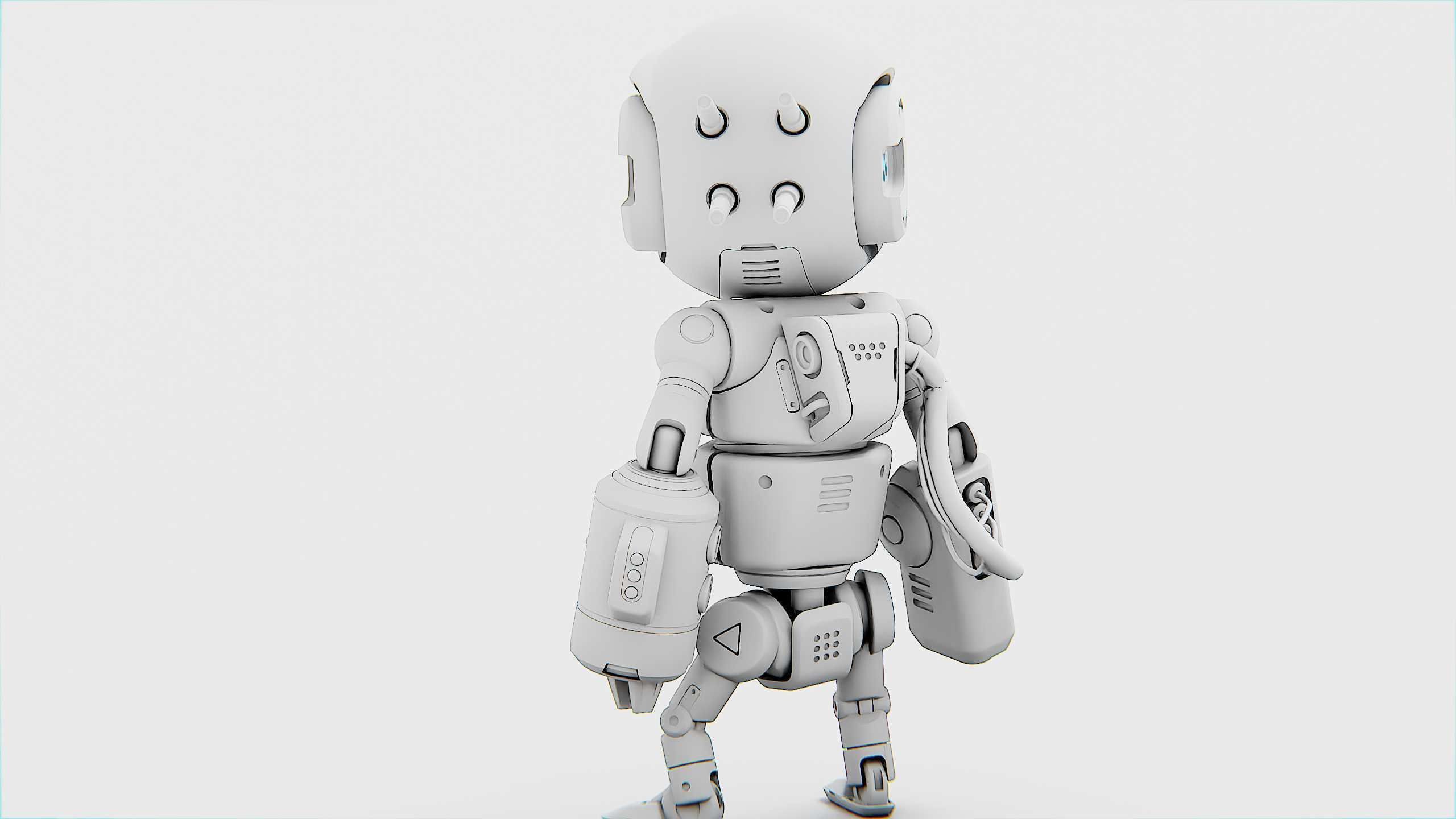 INDUSTRIAL BOT V-2 Rigged for Unreal Engine - Unity - MIXAMO 3D model_33