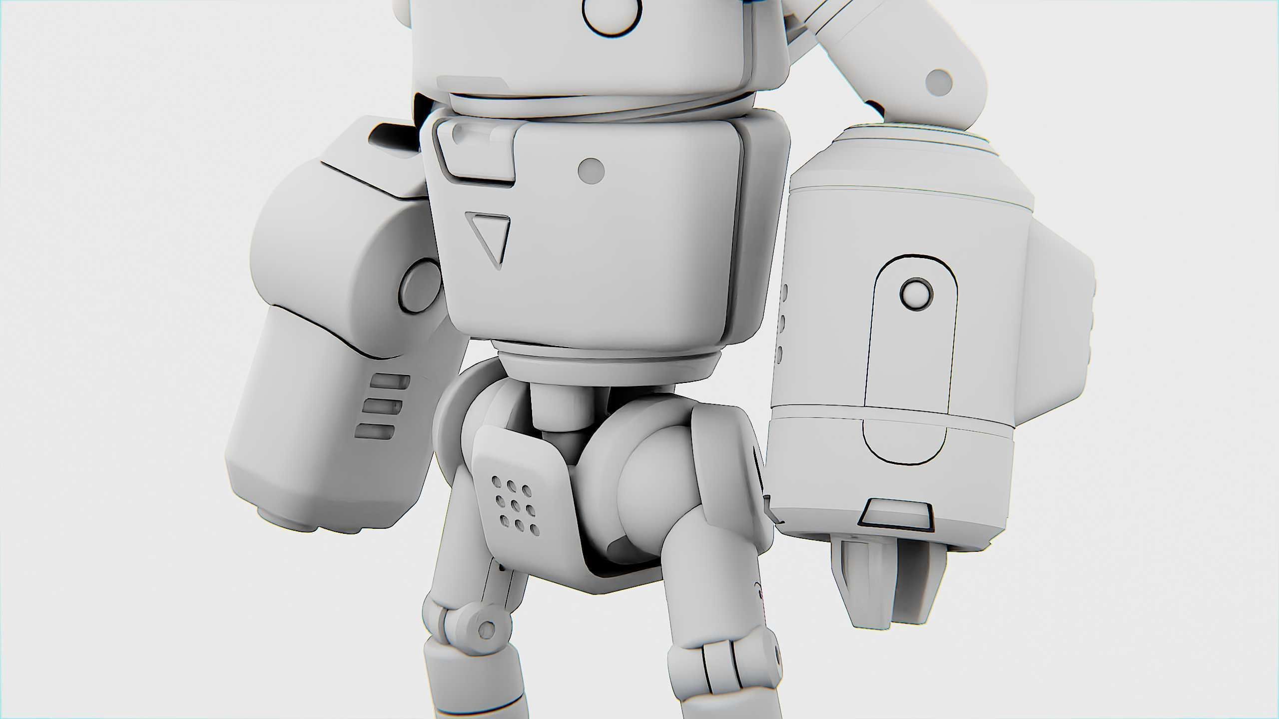 INDUSTRIAL BOT V-2 Rigged for Unreal Engine - Unity - MIXAMO 3D model_35