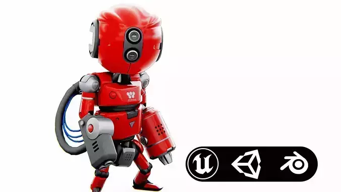 INDUSTRIAL BOT V-2  Rigged for Unreal Engine - Unity - MIXAMO  3D model