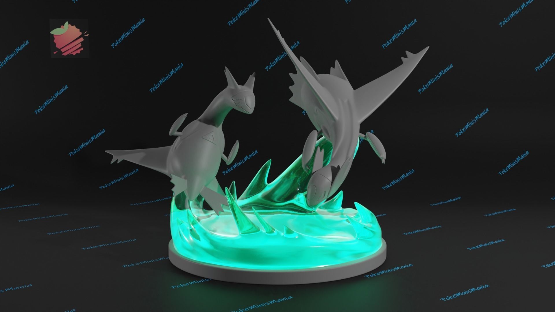 Latios and Latias diorama 3d print model presupported 3D print model_4