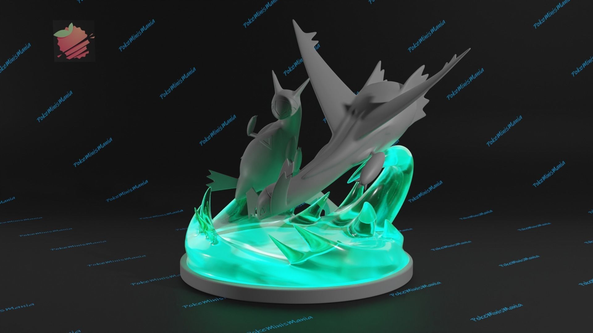 Latios and Latias diorama 3d print model presupported 3D print model_6