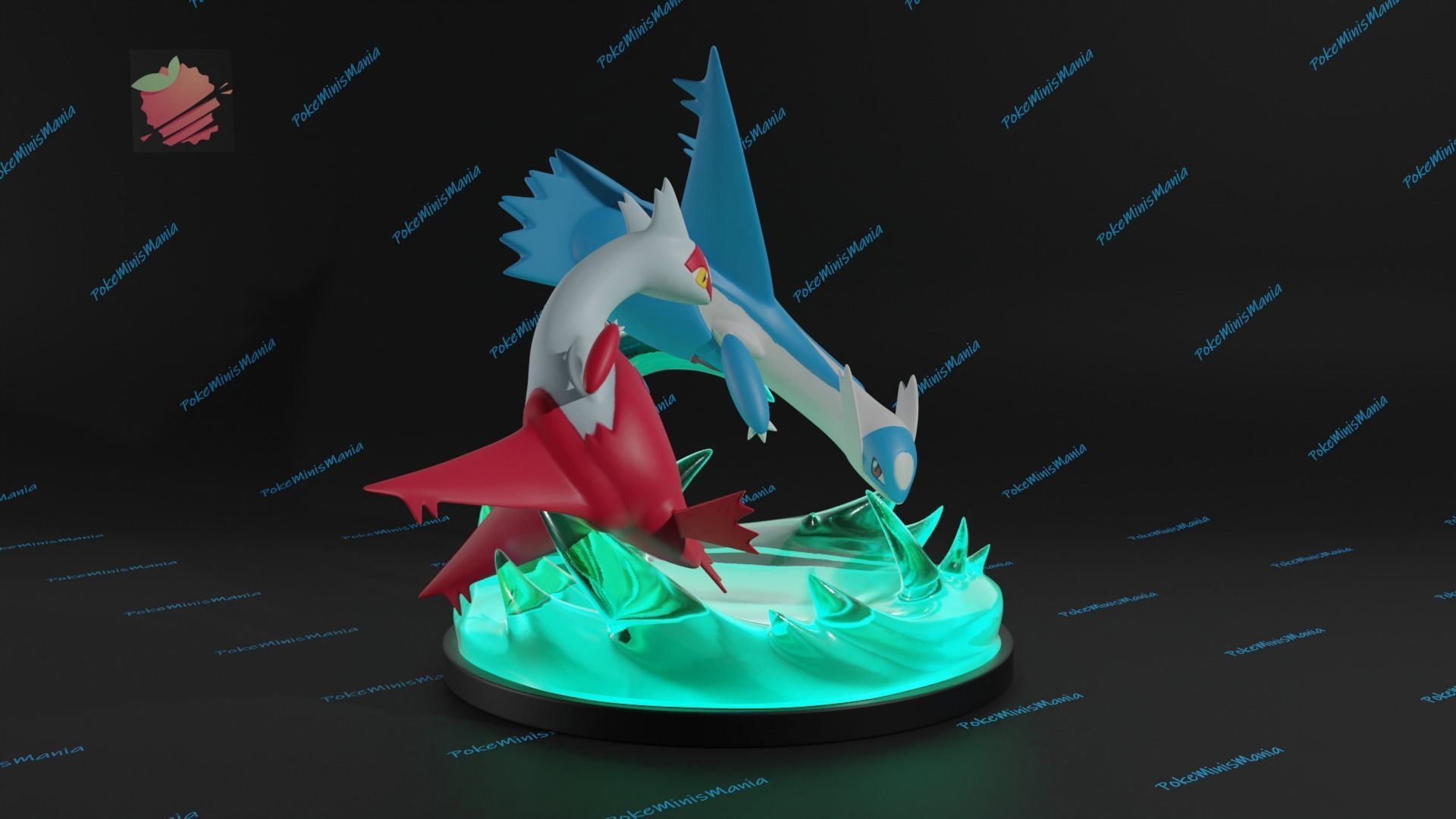 Latios and Latias diorama 3d print model presupported 3D print model_1
