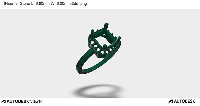  Women Ring With An Asscher Cut Center Stone  3D print model