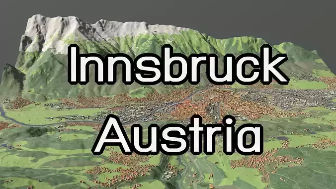 Innsbruck Austria - city and urban 3D model