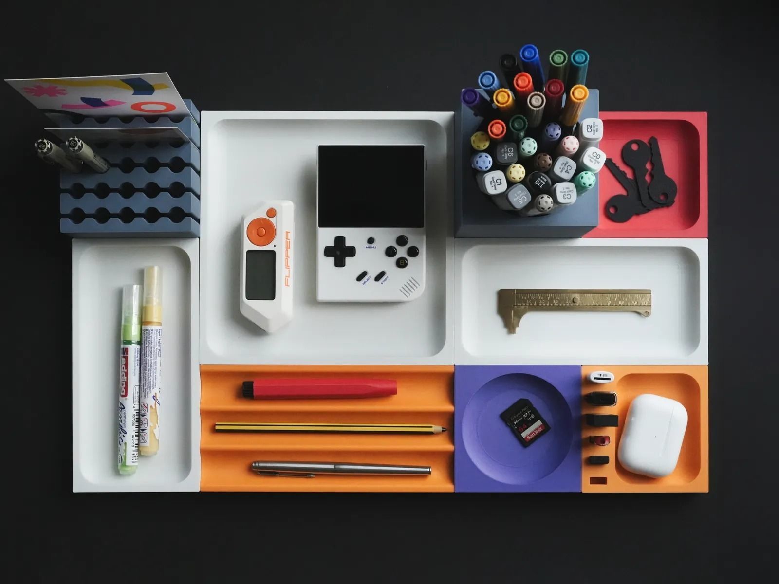 Modular Desk Organization System 3D print model_2