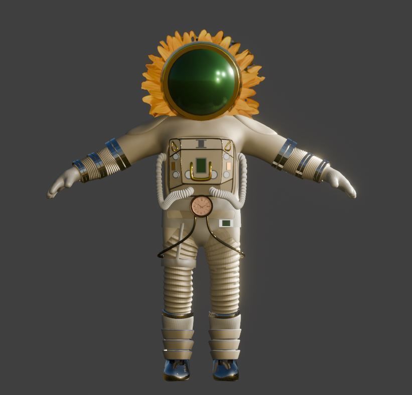 astronaut man Low-poly 3D model_1