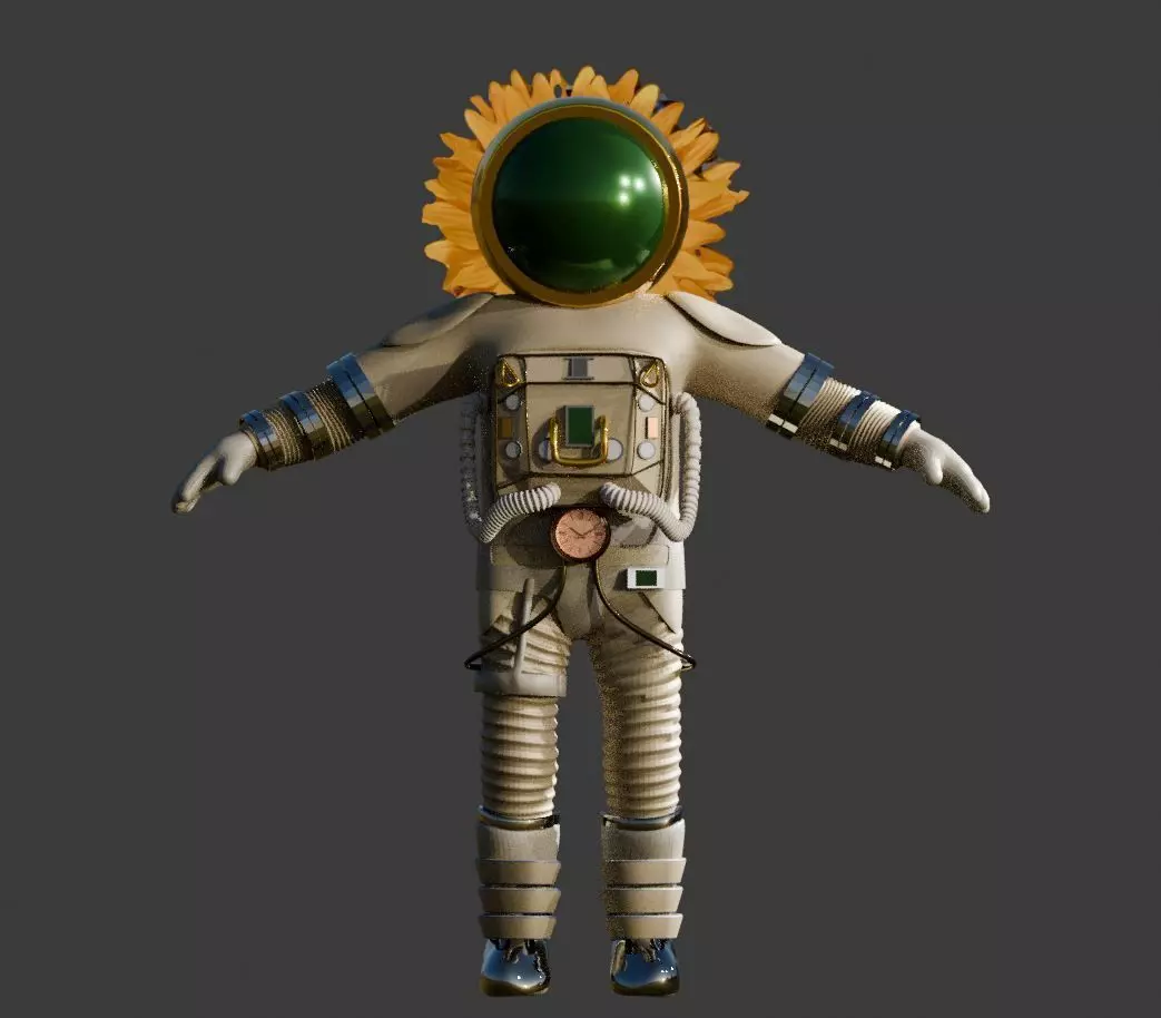 astronaut man Low-poly 3D model_0