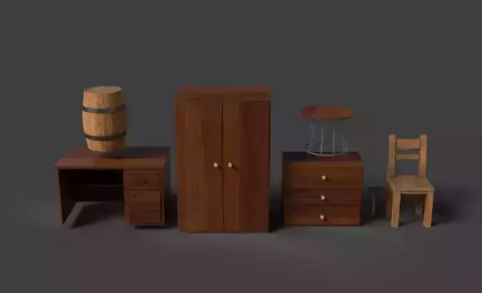 mega pack-wood Low-poly 3D model