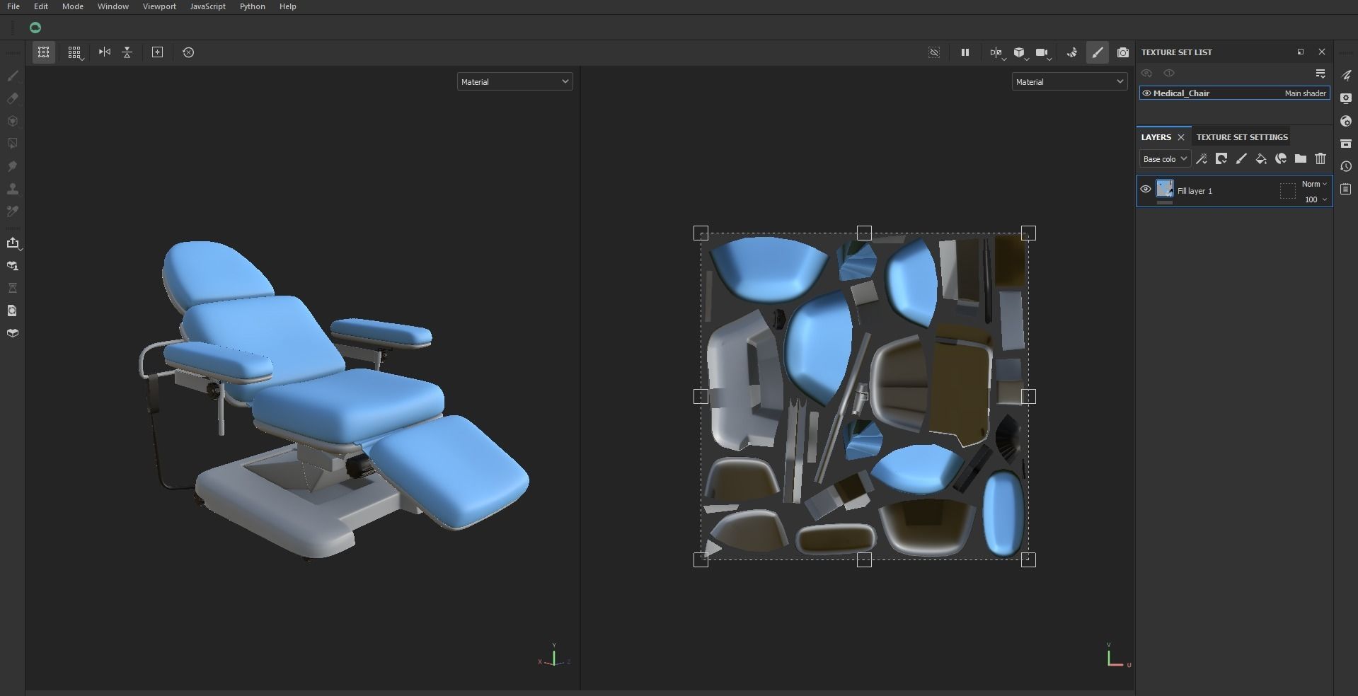 Electric Adjustable Blood Donation Chair Low-poly 3D model_27