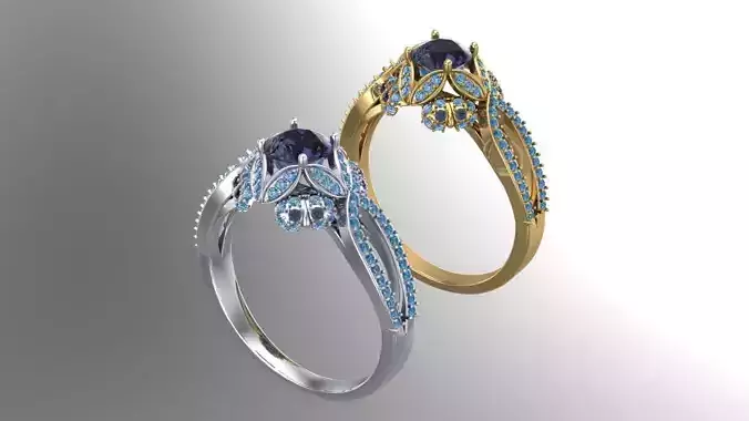 Semi infinity engagement ring