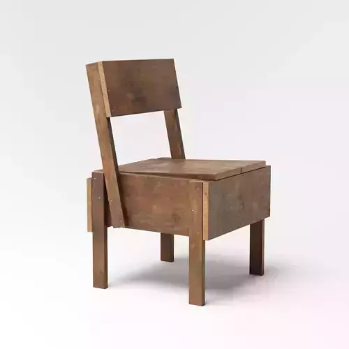 Old Wooden Chair Low-poly 3D model
