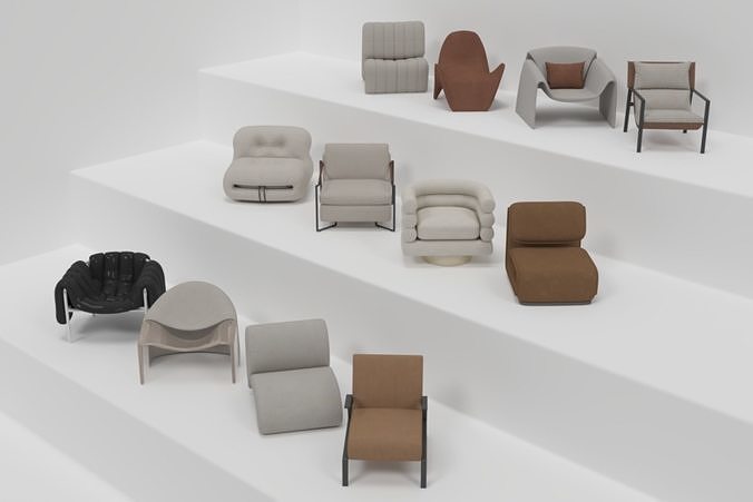 Single person sofa-2 3D model