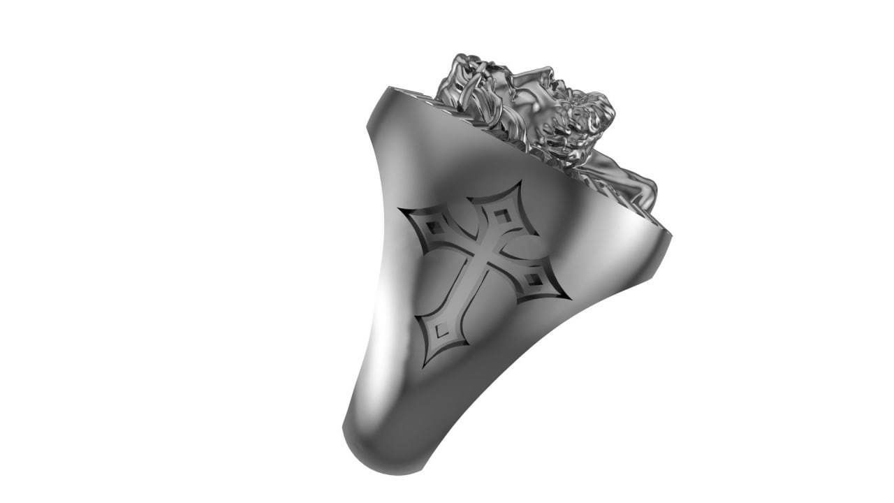 Jesus ring 3D print model_5