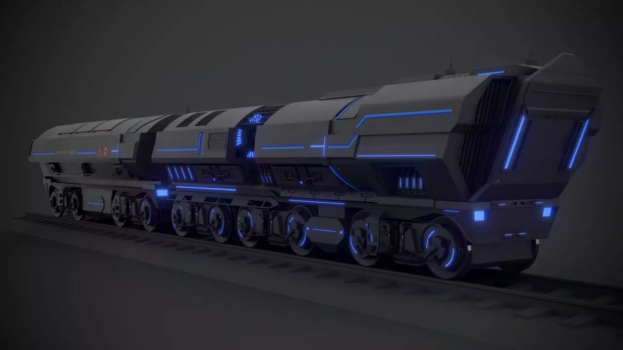 Driverless cargo train 3D model