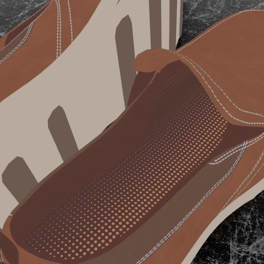 SKECHERS CLASSIC 3D SHOES - BROWN Low-poly 3D model_8