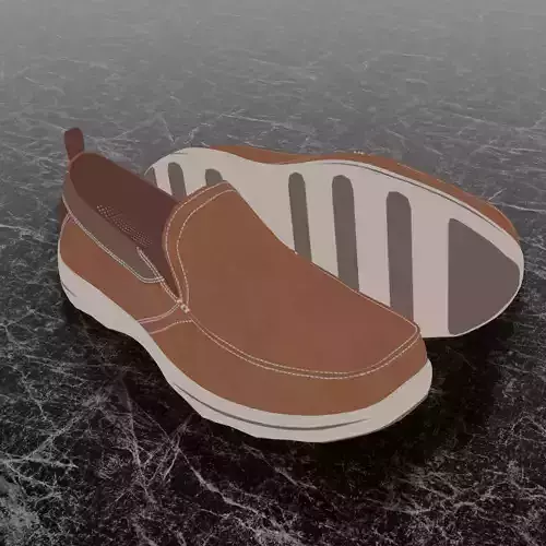 SKECHERS CLASSIC 3D SHOES - BROWN Low-poly 3D model