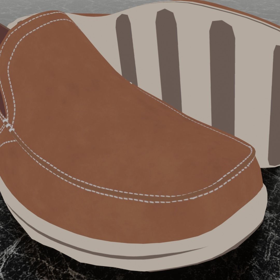 SKECHERS CLASSIC 3D SHOES - BROWN Low-poly 3D model_9