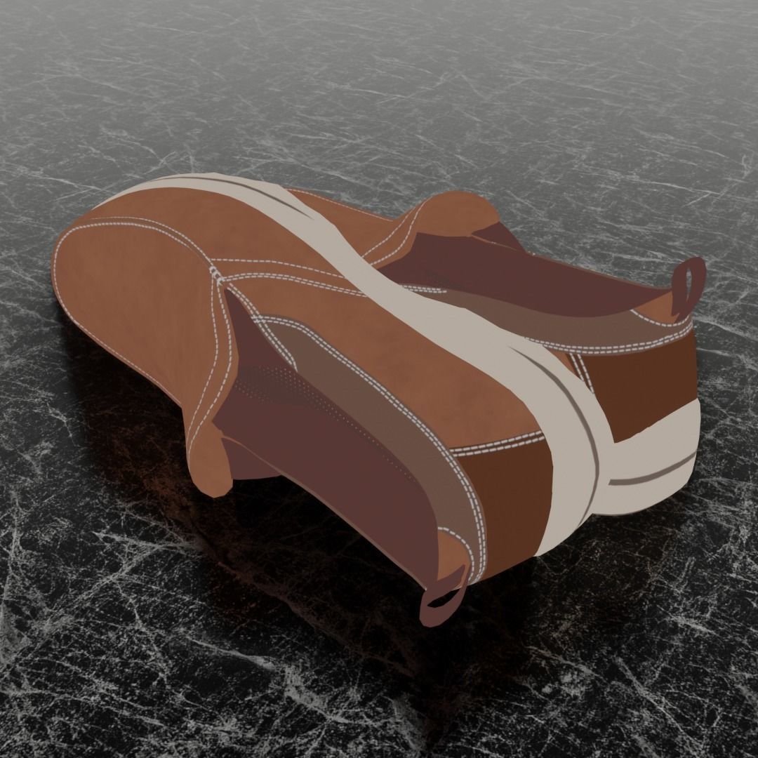 SKECHERS CLASSIC 3D SHOES - BROWN Low-poly 3D model_6