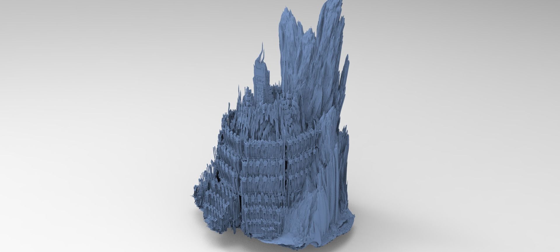 Dantes underworld Purgatory Mountain city  3D model_1