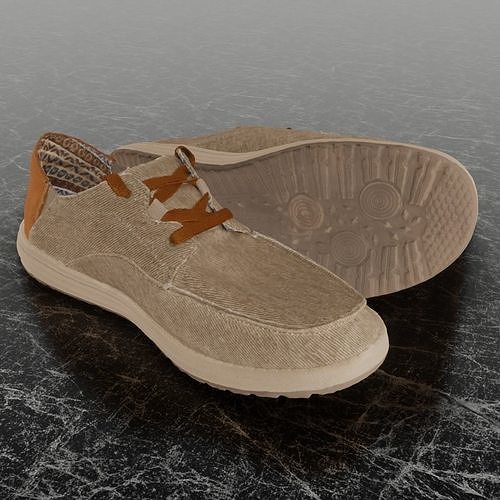 SKECHERS RELAXED FIT 3D SHOES - MELSON - PLANON - BROWN Low-poly 3D model