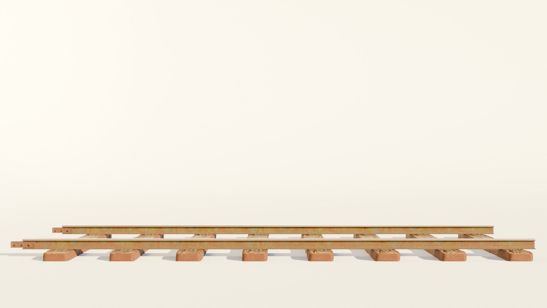 Railway Tracks Low-poly 3D model_3