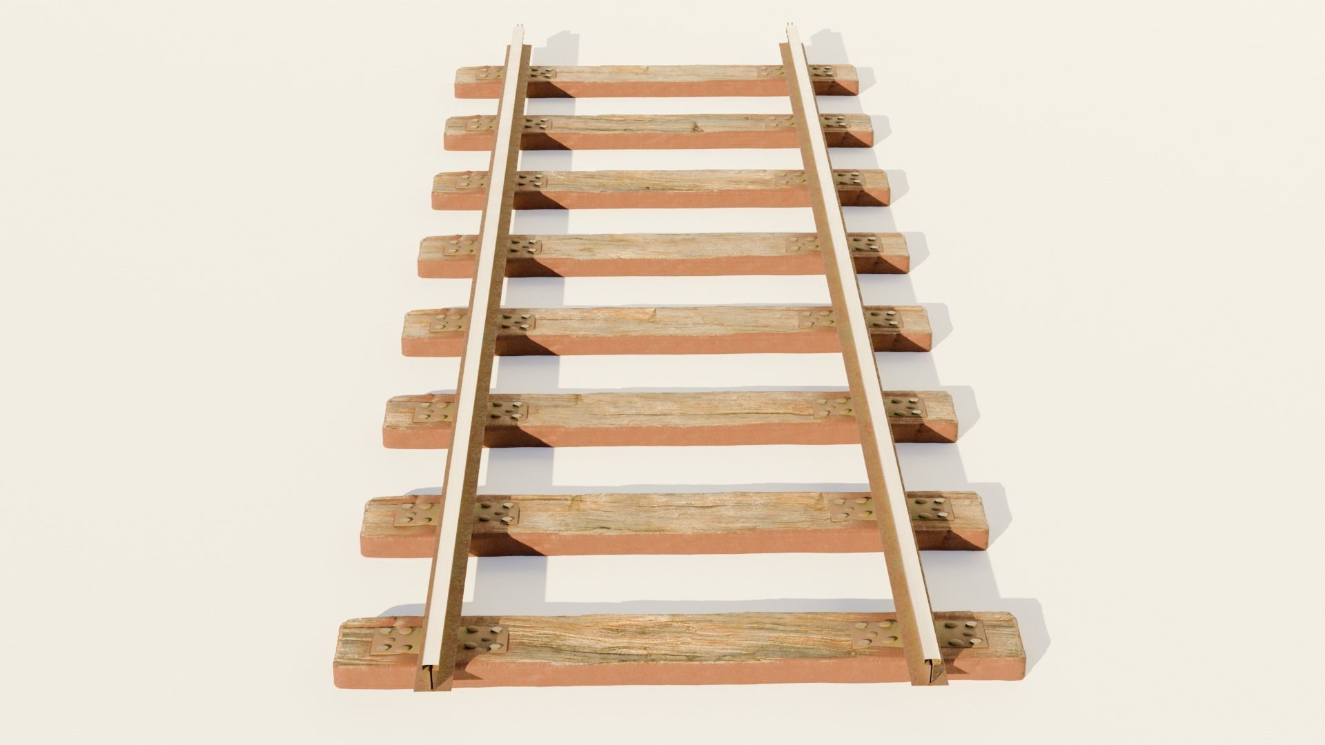 Railway Tracks Low-poly 3D model_2