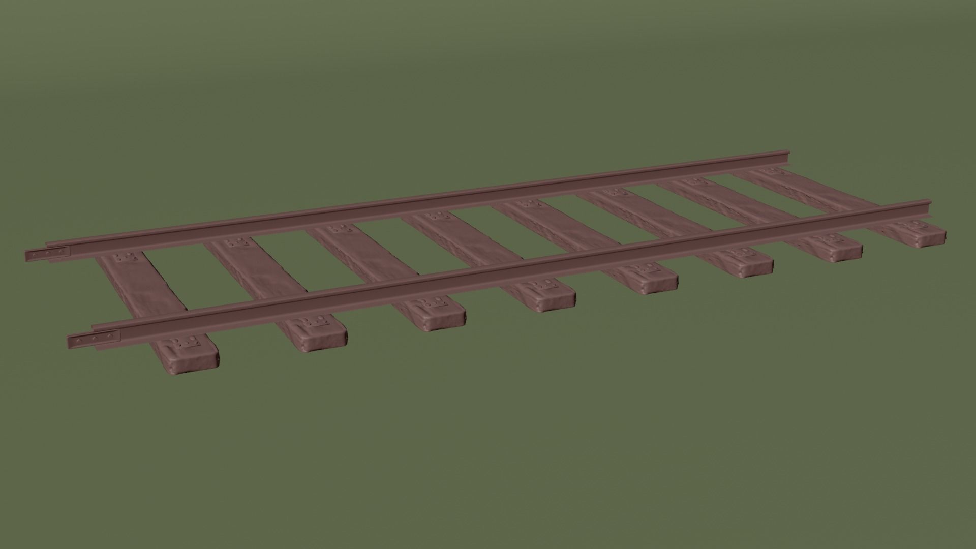 Railway Tracks Low-poly 3D model_5