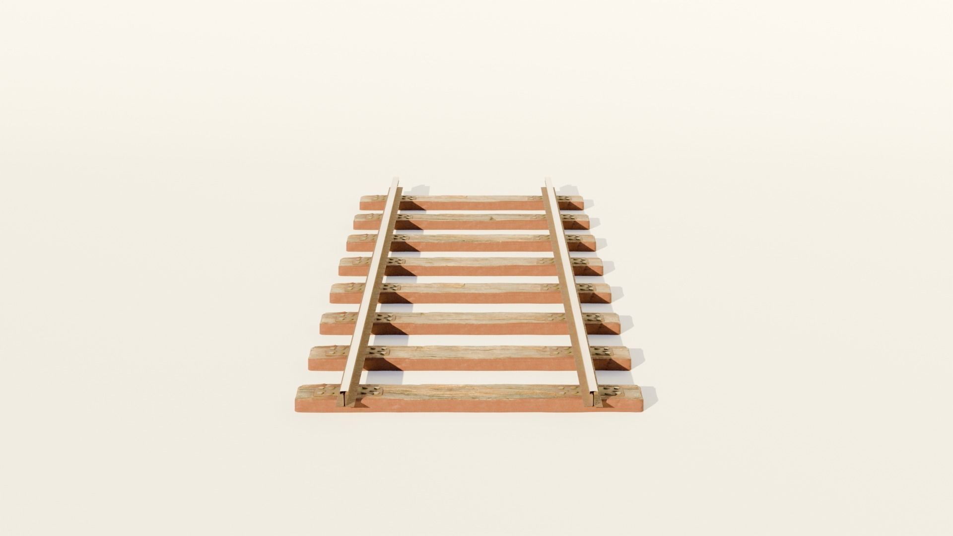 Railway Tracks Low-poly 3D model_1