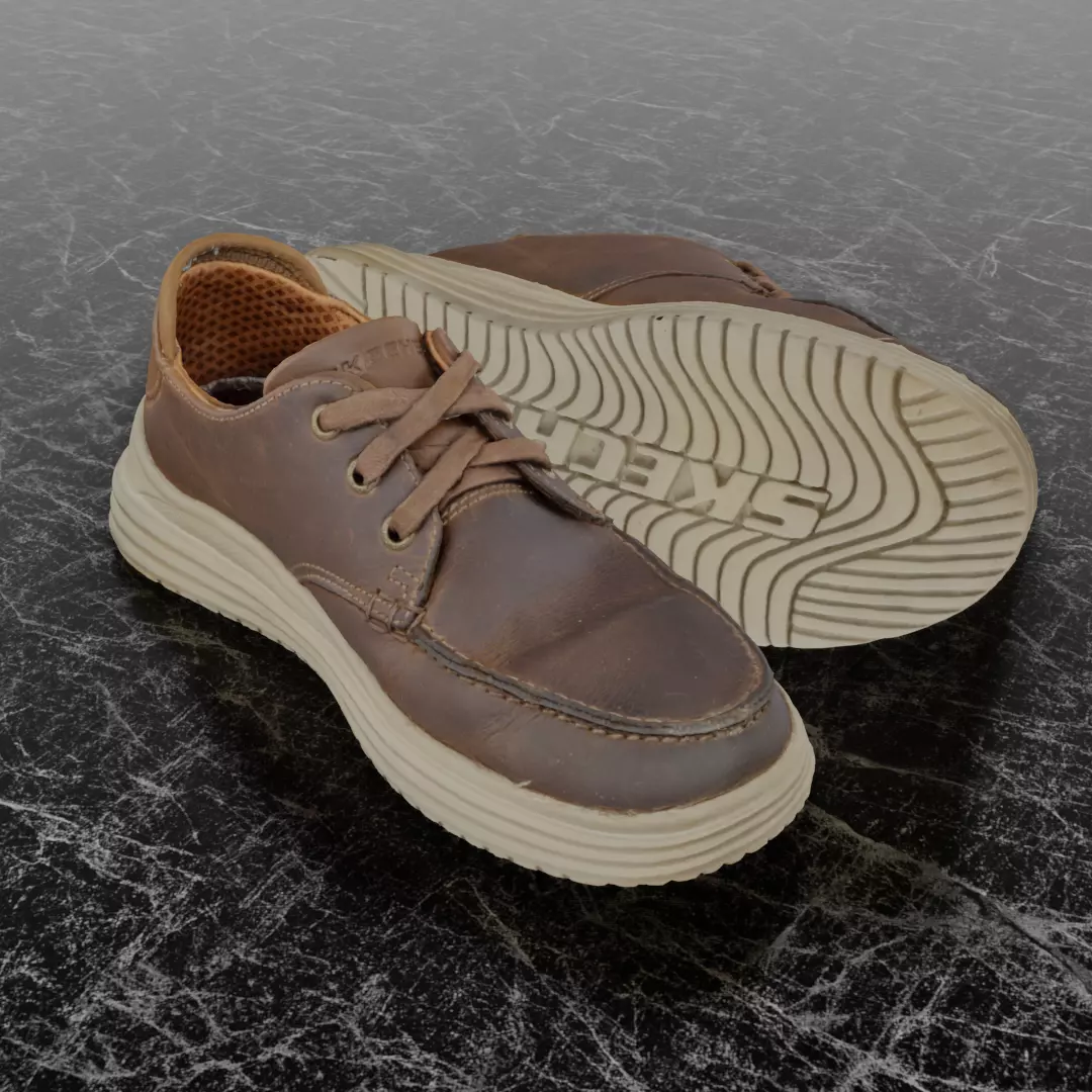 SKECHERS 3D SHOES - PERTOLA - VALARGO - BROWN Low-poly 3D model_0