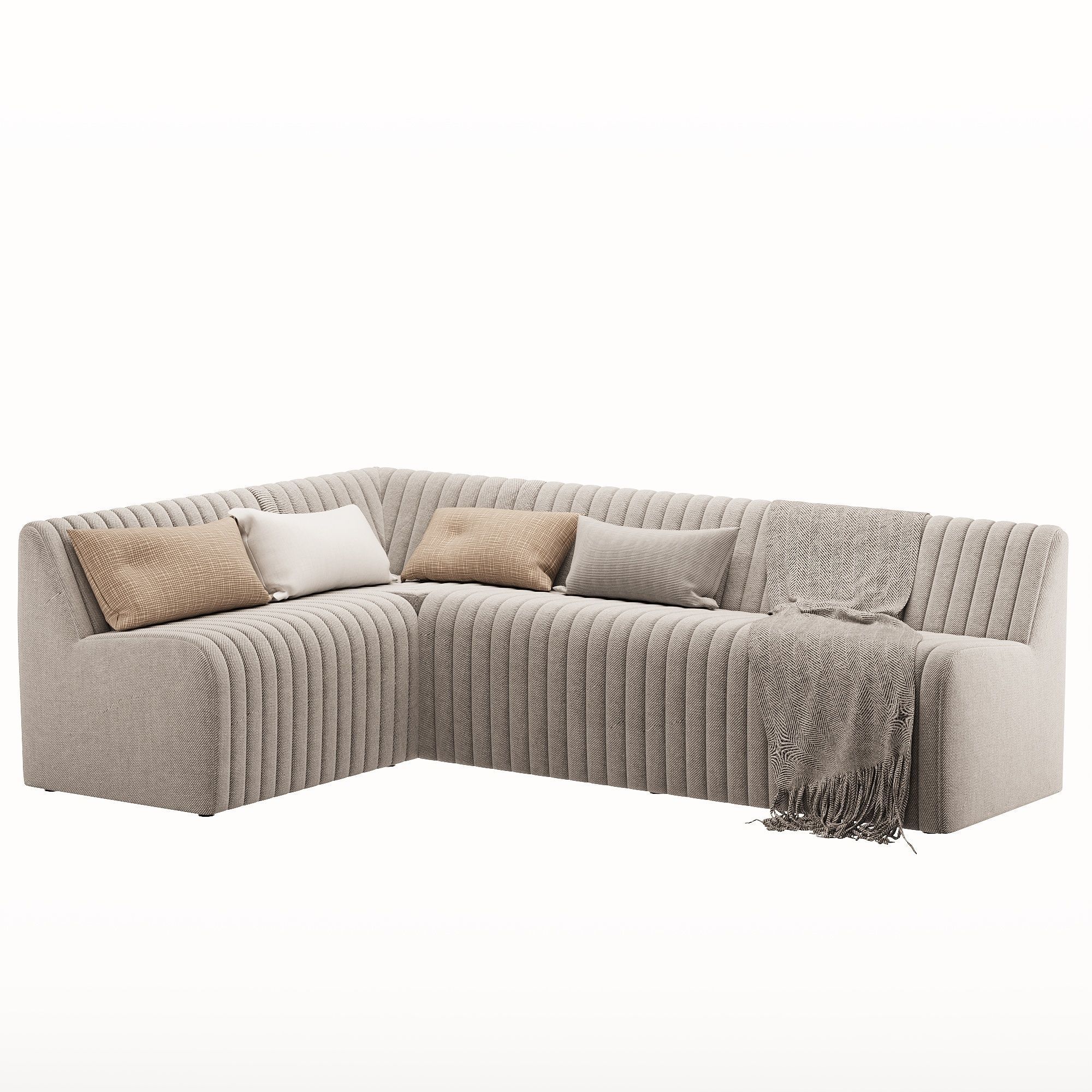 Augustine Dining Banquette L Shape Orly Natural 3D model_2