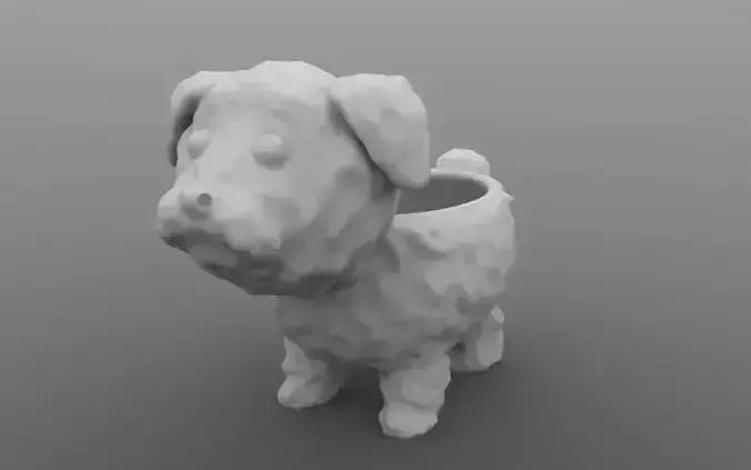 Poodle Caniche dog flower pot planter vase plants 3D print model