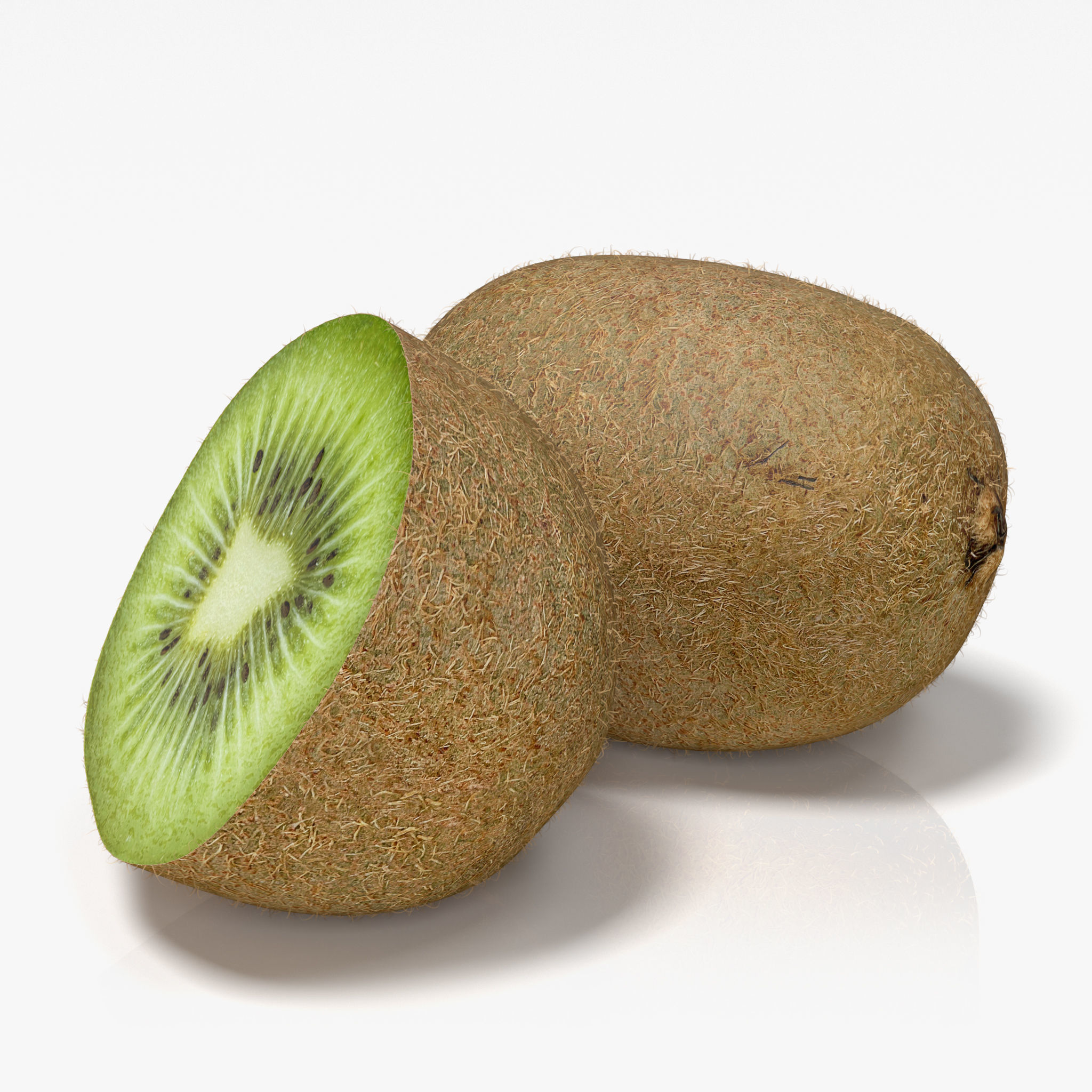 Kiwi Fruit Whole And Cut 3D model_5