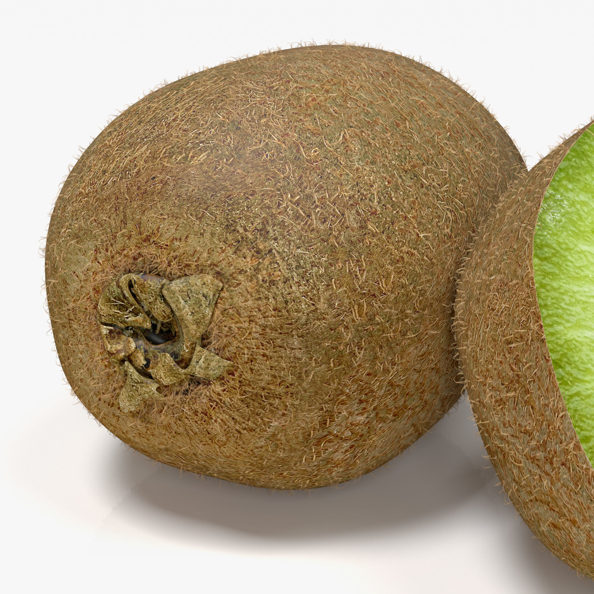 Kiwi Fruit Whole And Cut 3D model_3