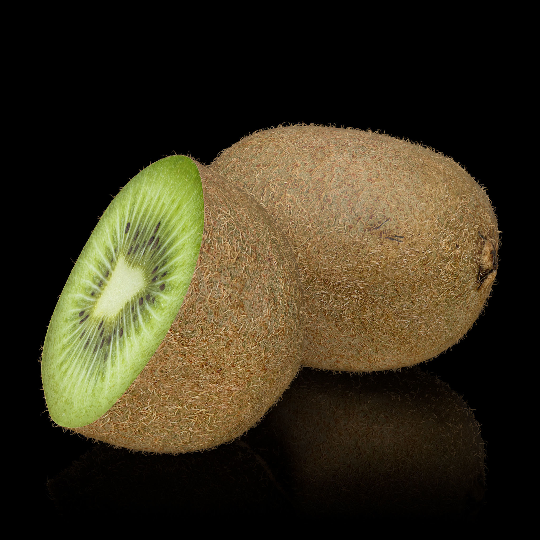 Kiwi Fruit Whole And Cut 3D model_6