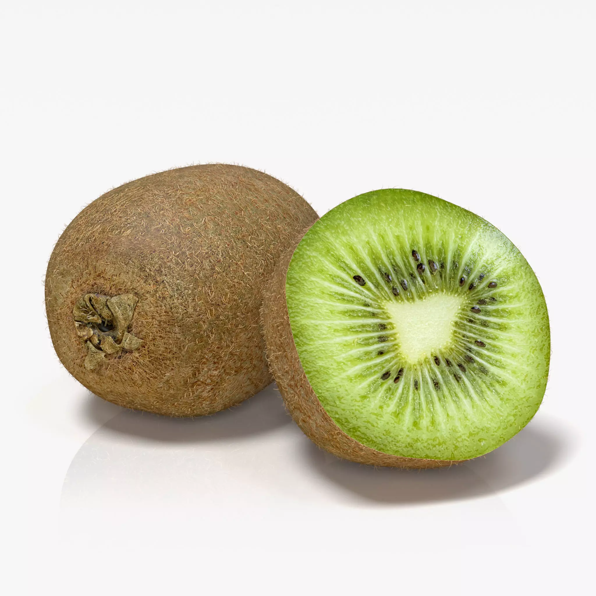 Kiwi Fruit Whole And Cut 3D model_0