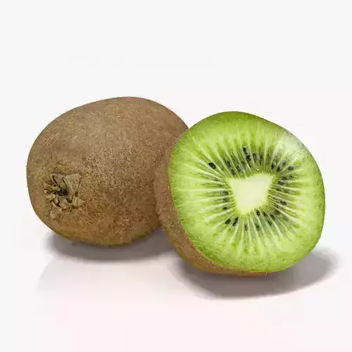 Kiwi Fruit Whole And Cut 3D model